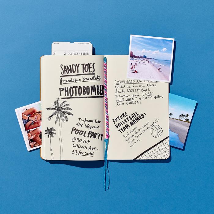Travel journal for a beach vacation