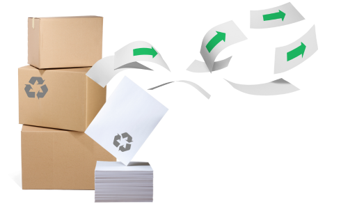 Pile of cardboard and paper