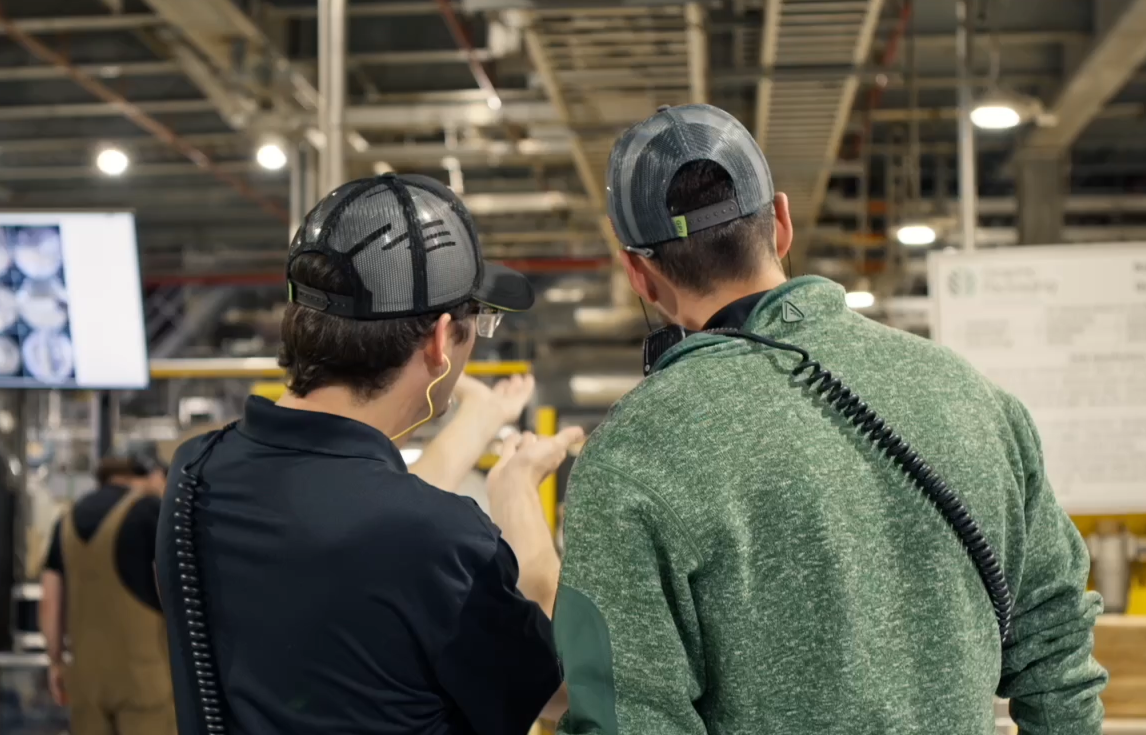 workers at a recycling plant