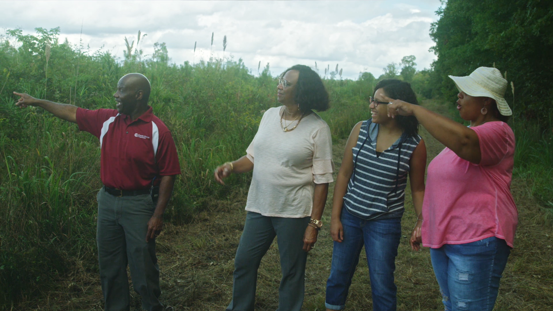 Group of foresters talking about the land