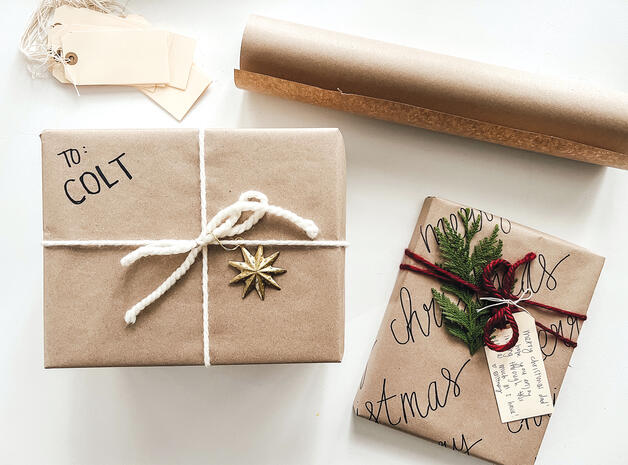 Use Brown Parcel Paper To Wrap Christmas Presents - Miss Thrifty