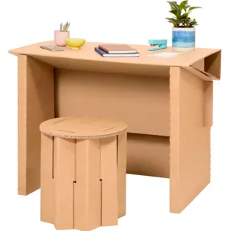 cardboard desk