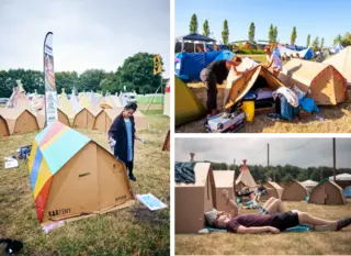 cardboard tents at music festivals