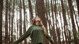 Woman in the woods