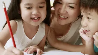 Kids working with paper